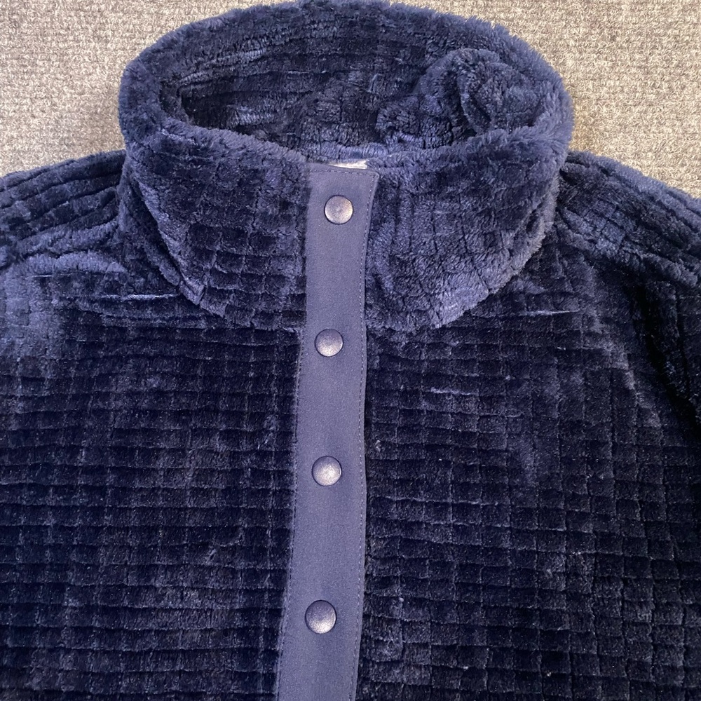 Orvis Cozy‎ Midnight Blue Fleece pullover size M snaps
